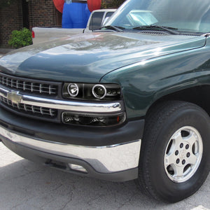 165.00 Spec-D Projector Headlights Silverado (99-02) Tahoe/Suburban (00-06) LED Dual Halo w/ Bumper Lights - Black or Chrome - Redline360