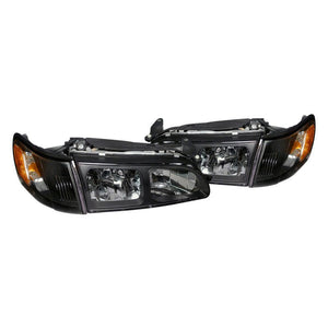 106.95 Spec-D OEM Replacement Headlights Toyota Corolla (93-97) Black Housing - Redline360