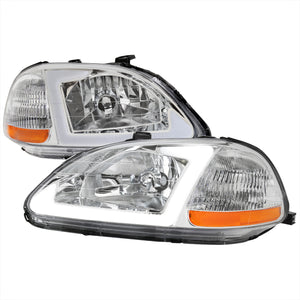Spec-D OEM Replacement Headlights Honda Civic EK (96-98) JDM Euro Black or Chrome