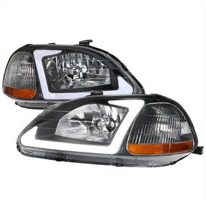 Spec-D OEM Replacement Headlights Honda Civic EK (96-98) JDM Euro Black or Chrome