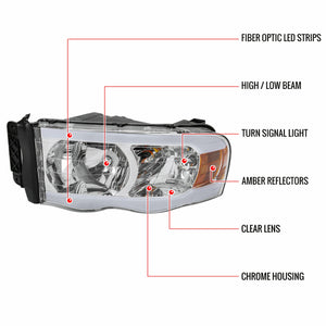 229.95 Spec-D Projector Headlights Ram 1500 (02-05) Ram 2500/3500 (03-05) DRL LED Tube - Black / Chrome / Smoked - Redline360