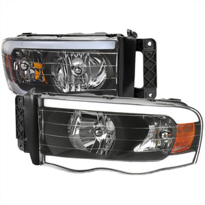 229.95 Spec-D Projector Headlights Ram 1500 (02-05) Ram 2500/3500 (03-05) DRL LED Tube - Black / Chrome / Smoked - Redline360