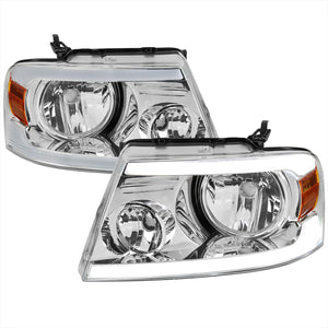 115.00 Spec-D OEM Replacement Headlights Ford F150 (04-08) Optional LED Bar - Black or Chrome - Redline360