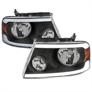 115.00 Spec-D OEM Replacement Headlights Ford F150 (04-08) Optional LED Bar - Black or Chrome - Redline360