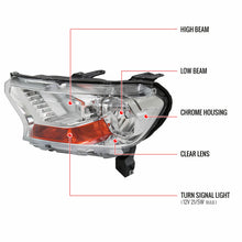 Load image into Gallery viewer, 240.00 Spec-D Replacement Headlights Ford Ranger XL/XLT (2019-2021) Chrome / Black - Redline360 Alternate Image