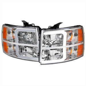 215.00 Spec-D Headlights Chevy Silverado (2007-2013) w/ LED Tube - Black or Chrome - Redline360