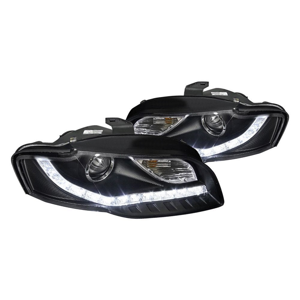 219.95 Spec-D Projector Headlights Audi A4 (06-08) Black R8 LED Style - Version 1 - Redline360