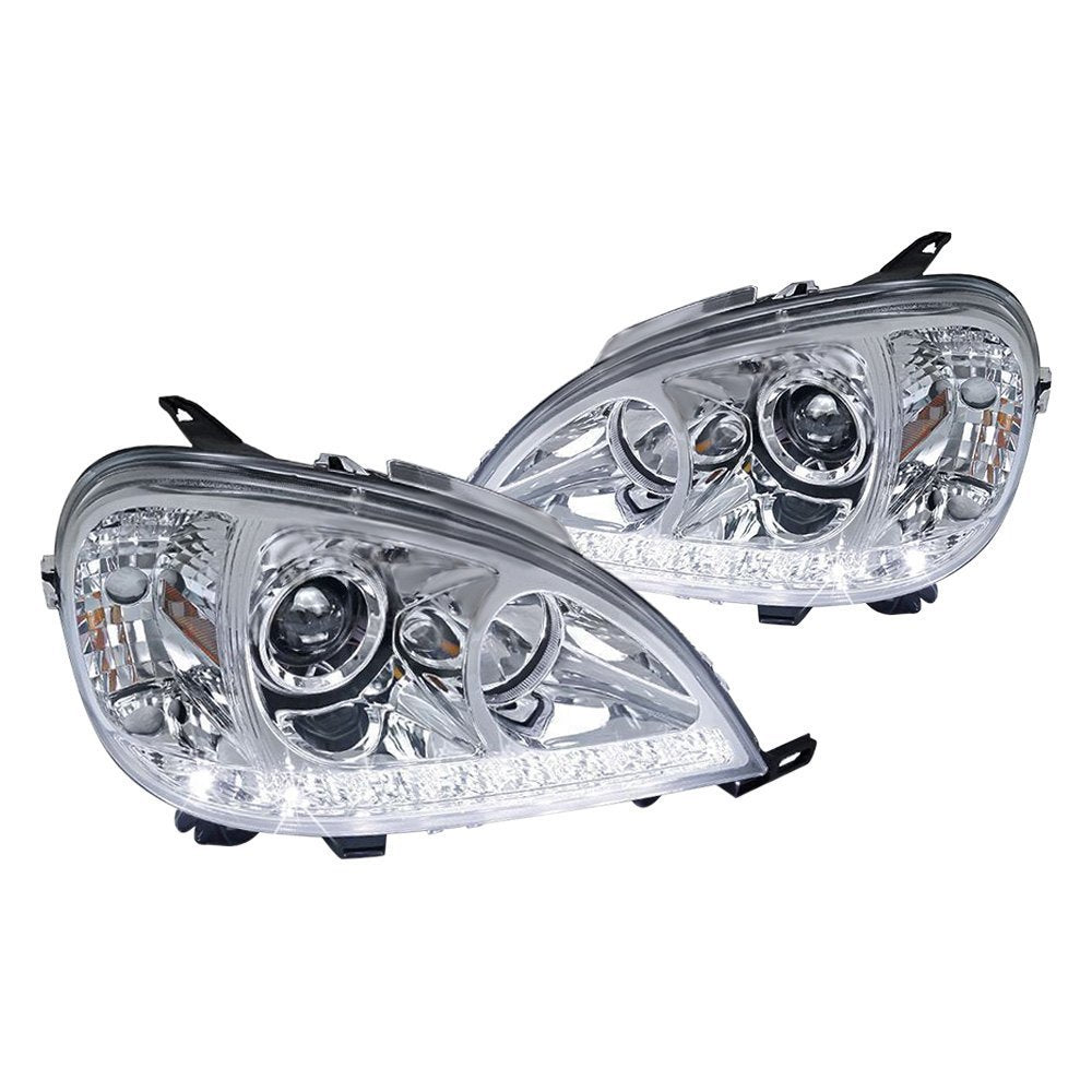 Spec-D Projector Headlights Mercedes ML320 / ML430 (98-01) LED Strip -  Black or Chrome