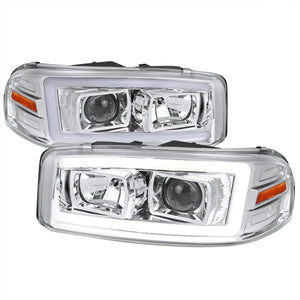 249.95 Spec-D Projector Headlights Yukon (00-06) Sierra (99-06) w/ LED Strip & H1 Bulbs - Redline360