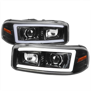 249.95 Spec-D Projector Headlights Yukon (00-06) Sierra (99-06) w/ LED Strip & H1 Bulbs - Redline360