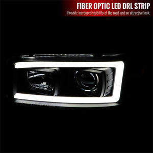 249.95 Spec-D Projector Headlights Yukon (00-06) Sierra (99-06) w/ LED Strip & H1 Bulbs - Redline360