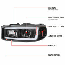 Load image into Gallery viewer, 249.95 Spec-D Projector Headlights Yukon (00-06) Sierra (99-06) w/ LED Strip &amp; H1 Bulbs - Redline360 Alternate Image