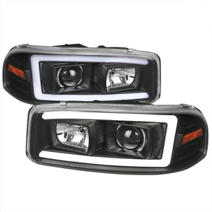 249.95 Spec-D Projector Headlights Yukon (00-06) Sierra (99-06) w/ LED Strip & H1 Bulbs - Redline360