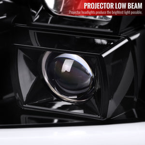 Spec-D Projector Headlights GMC Yukon (07-14) Switchback LED DRL C-Bar - Black / Chrome