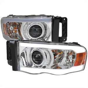 229.95 Spec-D Projector Headlights Ram 1500 (02-05) Ram 2500/3500 (03-05) DRL LED Tube - Black / Chrome / Smoked - Redline360