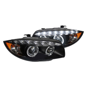 228.00 Spec-D Projector Headlights BMW 128i/135i E82 (07-13) LED Halo - Black/Chrome - Redline360