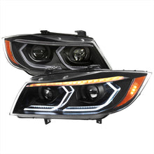 Load image into Gallery viewer, Spec-D Projector Headlights BMW 325i 330i 335i E90 Sedan (06-11) 3D Dual Iced LED - Black / Chrome / Tinted Alternate Image