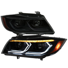 Load image into Gallery viewer, Spec-D Projector Headlights BMW 325i 330i 335i E90 Sedan (06-11) 3D Dual Iced LED - Black / Chrome / Tinted Alternate Image
