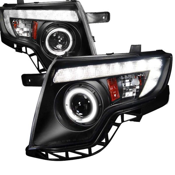 Spec-D Projector Headlights Ford Edge (07-10) Halo w/ LED Bar