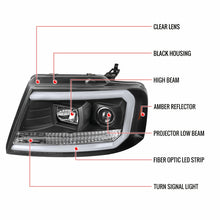 Load image into Gallery viewer, 279.95 Spec-D Projector Headlights Ford F150 (04-08) Mark LT (06-08) C-Bar LED - Black / Smoke Tint / Chrome - Redline360 Alternate Image