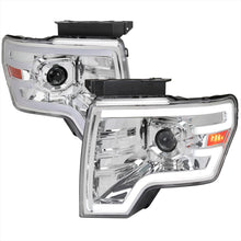 Load image into Gallery viewer, Spec-D Projector Headlights Ford F150 (09-14) Sequential Switchback LED Bar - Black / Chrome - Chrome Alternate Image