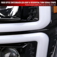 Load image into Gallery viewer, Spec-D Projector Headlights Ford F250 F350 F450 (08-09-10) Switch Back Sequential LED C-Bar - Black / Smoke / Chrome Alternate Image