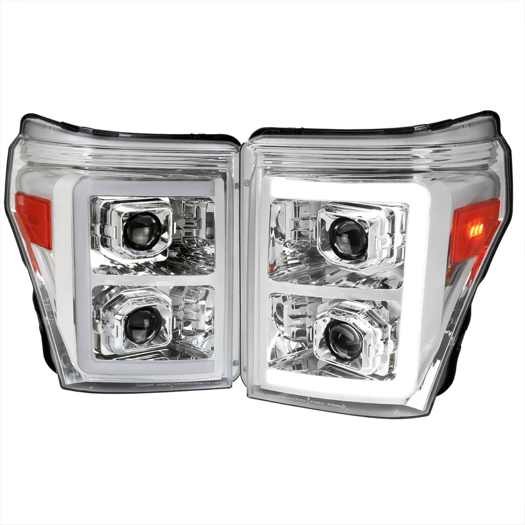 349.95 Spec-D Projector Headlights Ford F250 F350 F450 F550 (11-16) Switchback Sequential - Black / Tinted / Clear - Redline360