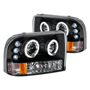 179.95 Spec-D Projector Headlights Ford F250 F350 F450 (99-04) LED Halo DRL - Black / Chrome / Smoked - Redline360