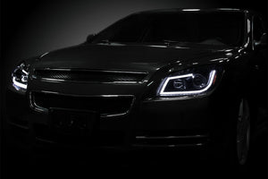 329.95 Spec-D Projector Headlights Chevy Malibu LS/LT/LTZ (08-12) Halo LED - Black/Chrome - Redline360