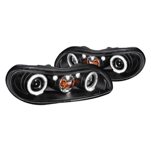 169.95 Spec-D Projector Headlights Chevy Malibu / Cutlass (1997-2003) Halo LED Black /Chrome - Redline360