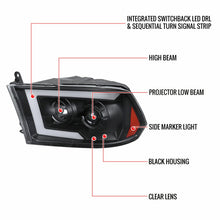 Load image into Gallery viewer, 299.95 Spec-D Projector Headlights Dodge Ram (09-18) C-Bar LED Sequential Switchback - Black / Chrome - Redline360 Alternate Image