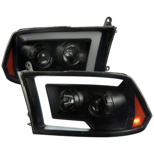 299.95 Spec-D Projector Headlights Dodge Ram (09-18) C-Bar LED Sequential Switchback - Black / Chrome - Redline360