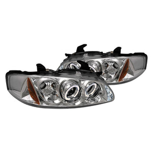 189.95 Spec-D Projector Headlights Nissan Sentra (00-03) Dual LED Halo - Black or Chrome - Redline360