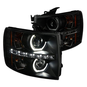 07-13 Chevrolet Silverado PRO-Series Halogen Projector Headlights Black | AlphaRex 07-13 Chevrolet Silverado PRO-Series Halogen Projector Headlights Black | AlphaRex