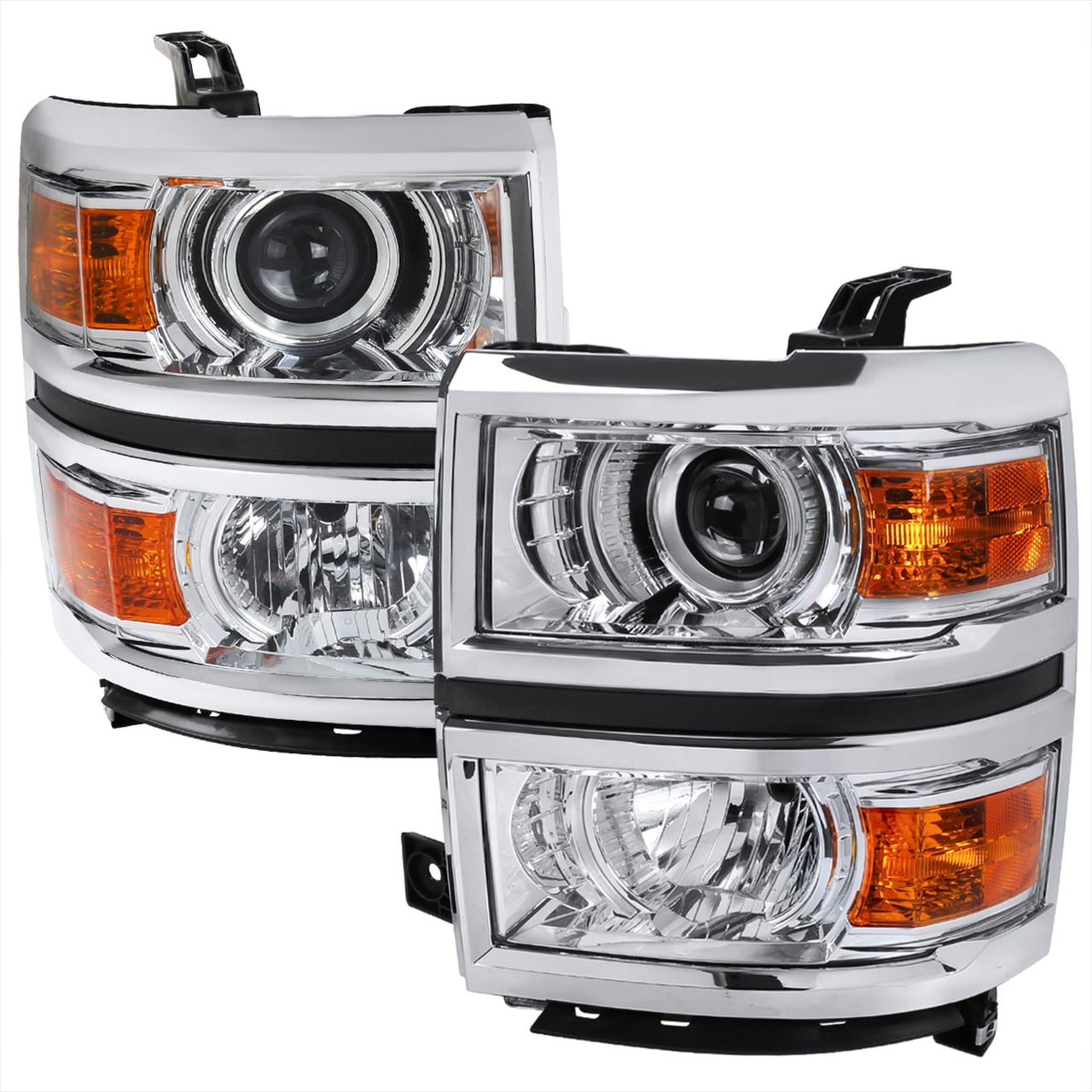 Spec-D Projector Headlights Chevy Silverado 1500 (2014-2015) Amber