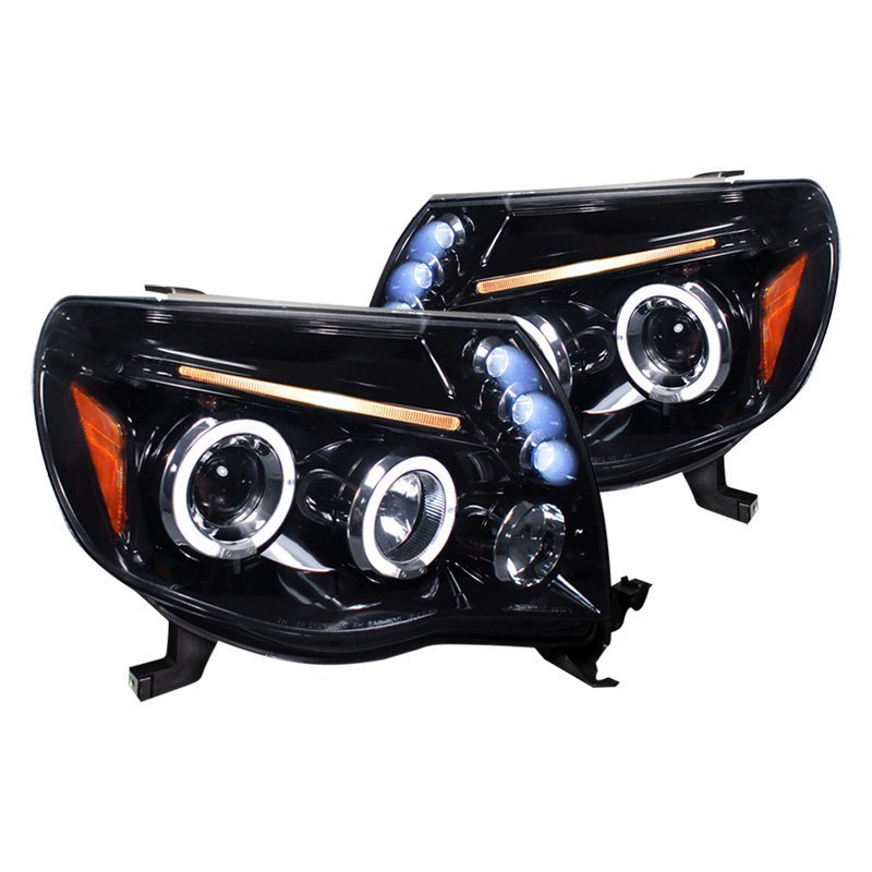 Spec-D Projector Headlights Toyota Tacoma (05-11) Dual LED Halo - Blac
