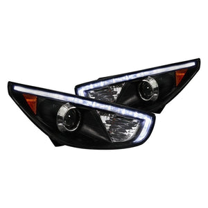 229.50 Spec-D Projector Headlights Hyundai Tucson (2010-2013) R8 LED Strip - Black - Redline360