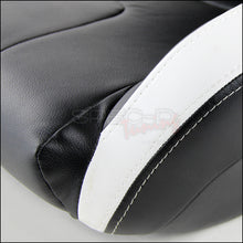 Load image into Gallery viewer, 249.95 Spec-D Racing Seats [Black/White - BRAUM Style - Pair) PVC Leather - Redline360 Alternate Image