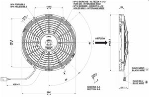 84.52 SPAL Electric Radiator Fan (11" - Puller Style - Low Profile - 844 CFM) 30100411 - Redline360