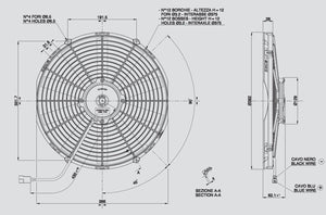 103.11 SPAL Electric Radiator Fan (14" - Pusher Style - Low Profile - 1280 CFM) 30101510 - Redline360