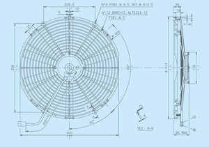 103.11 SPAL Electric Radiator Fan (16" - Pusher Style - Medium Profile - 1604 CFM) 30101517 - Redline360