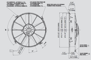 155.87 SPAL Electric Radiator Fan (12" - Pusher Style - High Performance - 1640 CFM) 30102025 - Redline360