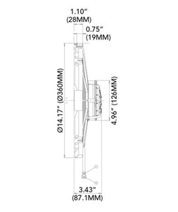 164.44 SPAL Electric Radiator Fan (13" - Pusher Style - High Performance - 1682 CFM) 30102045 - Redline360