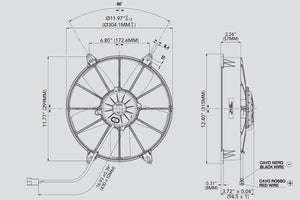 164.07 SPAL Electric Radiator Fan (11" - Puller Style - High Performance - 1363 CFM) 30102054 - Redline360