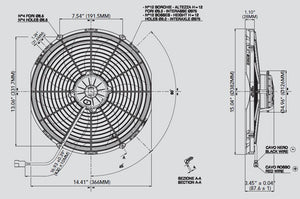 164.44 SPAL Electric Radiator Fan (14" - Pusher Style - High Performance - 1841 CFM) 30102056 - Redline360