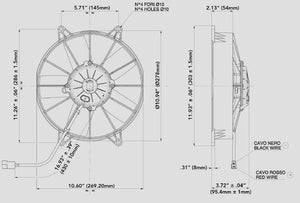 160.24 SPAL Electric Radiator Fan (10" - Pusher Style - High Performance - 1115 CFM) 30102058 - Redline360