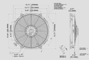 179.84 SPAL Electric Radiator Fan (16" - Puller Style - High Performance - 1918 CFM) 30102082 - Redline360