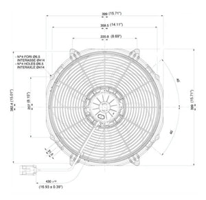 213.27 SPAL Electric Radiator Fan (16" - Puller Style - Extreme Performance - 1953 CFM) 30102803 - Redline360