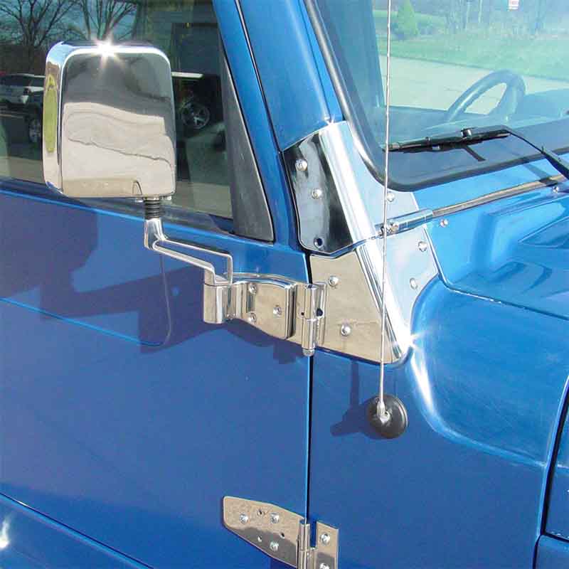 Kentrol Lower Door Hinge Jeep Wrangler CJ/YJ/TJ (19762006) Polished o Redline360