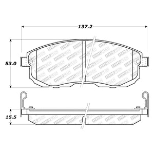 55.18 StopTech Street Select Brake Pads Nissan Maxima (02-03) [Front w/ Hardware] 305.08151 - Redline360